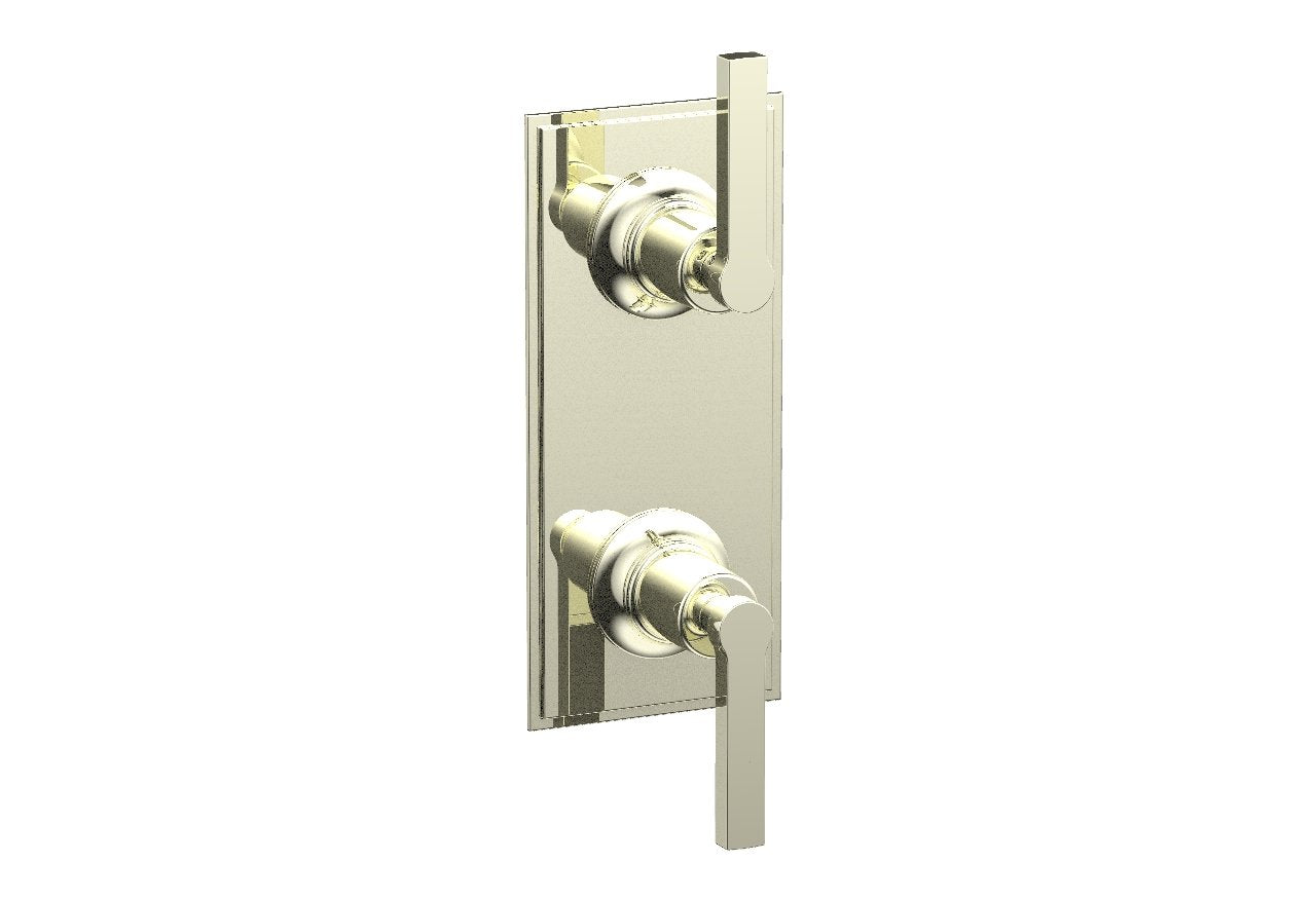 HEX MODERN Lever Handle Pair Trim Set for Thermostatic Shower Control with Volume Control & Diverter - Chrome Finish (4-106) - Perfect for Bathroom Renovation & Modern Home Upgrade