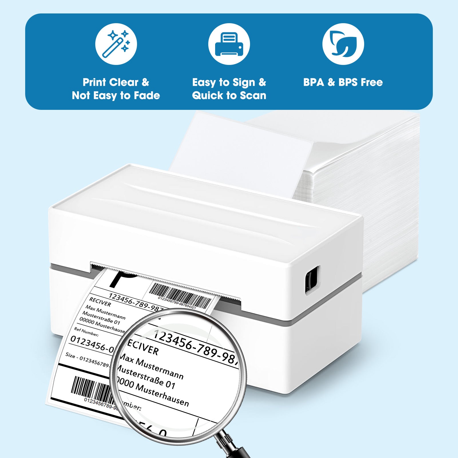 4x6 Direct Thermal Shipping Labels - White Self-Adhesive Paper for USPS, UPS, FedEx - Perfect for Ecommerce, Small Business & Home Shipping Needs