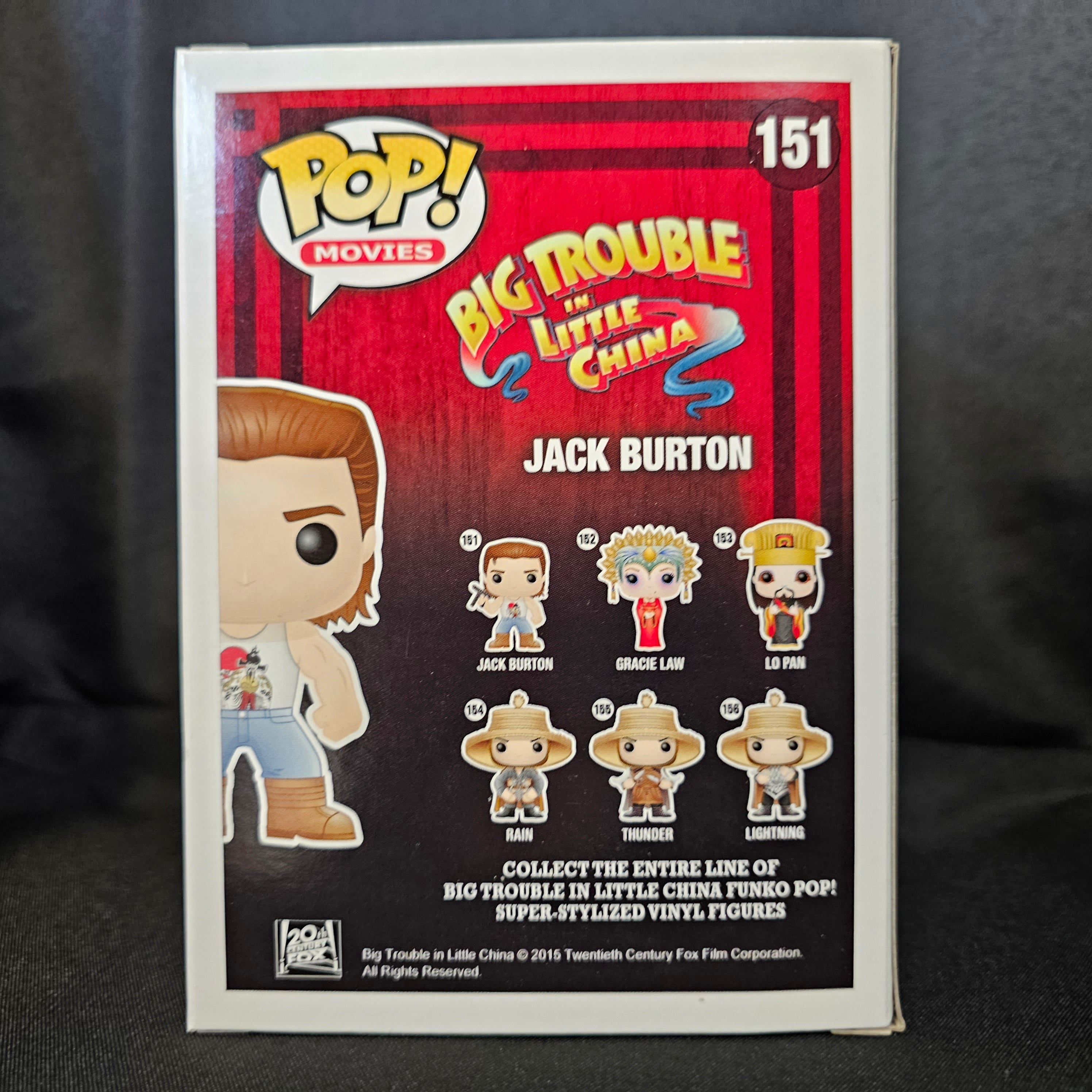 Big Trouble in Little China Jack Burton Pop! Vinyl Figure #151 - Collectible Movie Character for Fans & Display