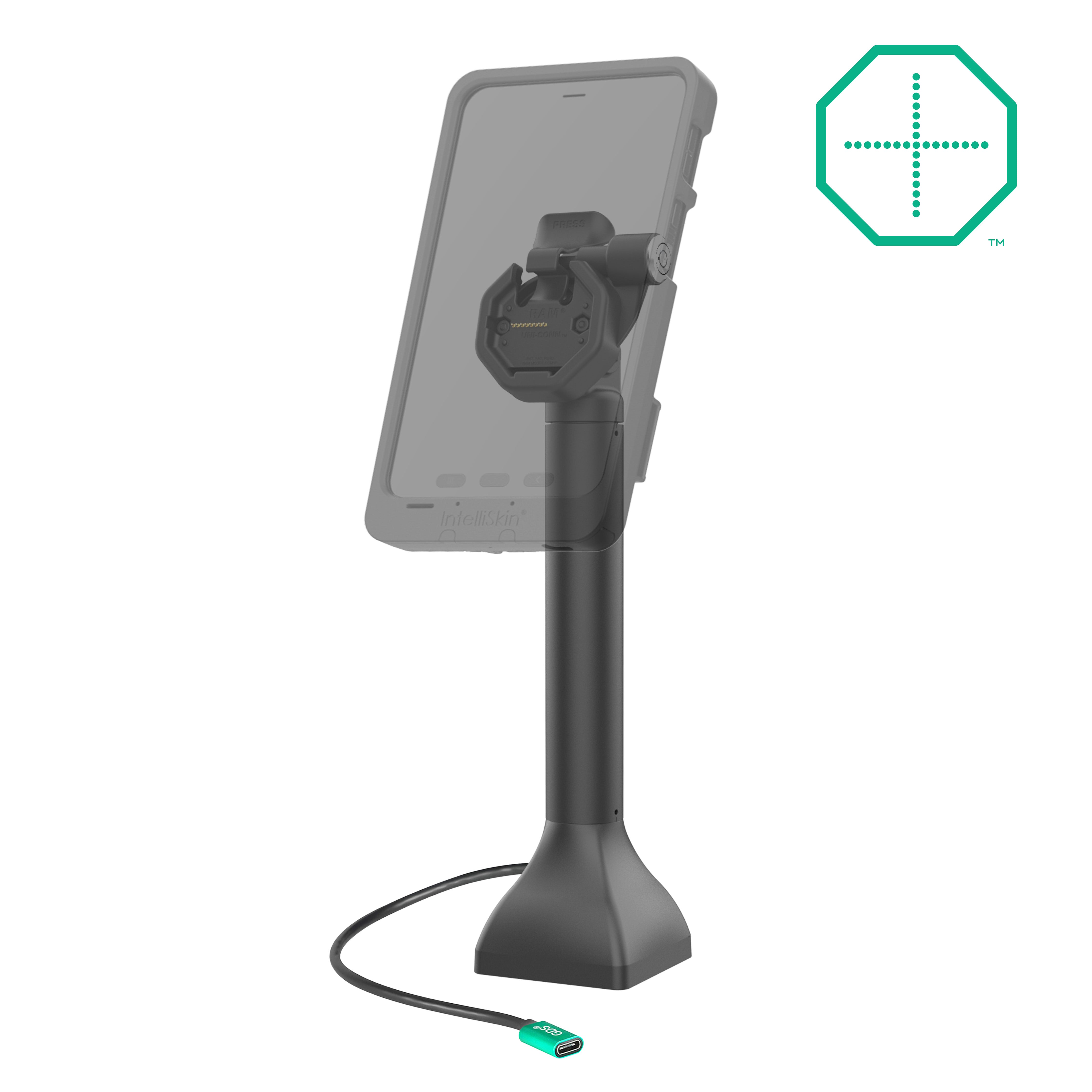 GDS® Uni Conn™ 14-Port Locking Pedestal Dock with USB-C & Power Delivery | RAM GDS DOCKLR D11 14 U3C | Ideal for Office Workstations, Conference Rooms & Multi-Device Setups