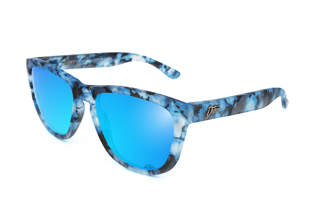 Blue Marble Polarized Sunglasses with Electric Blue Lens - UV Protection & Anti-Glare for Outdoor Sports, Driving & Beach Activities