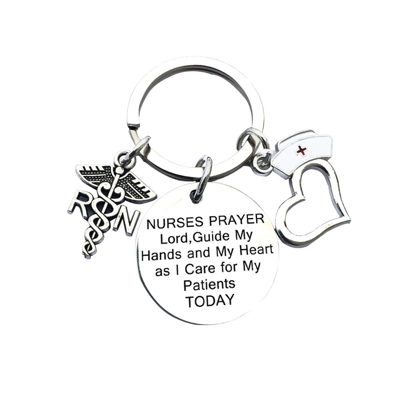 Nurse Keychain Gifts - RN Charm Jewelry with Nurses Prayer, Perfect Appreciation Gifts for Nurses, Nursing Students & Healthcare Workers | Ideal for Graduation, Nurse Week & Thank You Presents