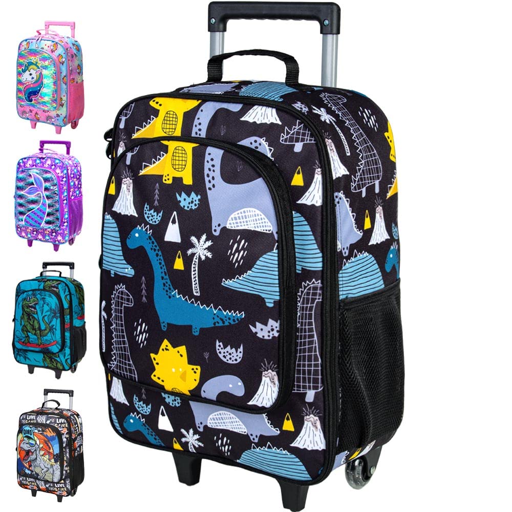 AGSDON Kids Luggage with Rolling Wheels - Cute Travel Suitcase for Boys & Girls, Toddler Carry-On for Airplane, School Trips & Family Vacations