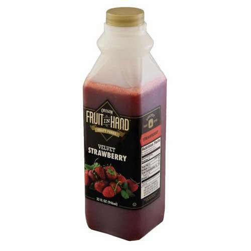 Organic Strawberry Velvet Puree - 32oz (6 Pack) | All-Natural Fruit Puree for Smoothies, Baking & Baby Food | Vegan, Gluten-Free Dessert Ingredient | Perfect for Cocktails, Yogurt Toppings & Healthy Snacks