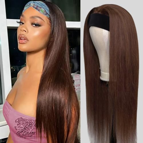 Chocolate Brown Headband Wig
