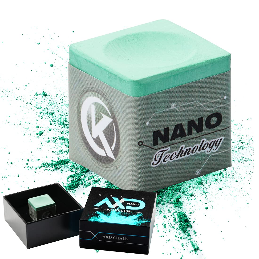 KONLLEN Professional Billiard Chalk - Nano Technology for Tournament Play, Reduces Miscues & Deflection (Durable, High Performance) - Perfect for National Players & Pool Enthusiasts