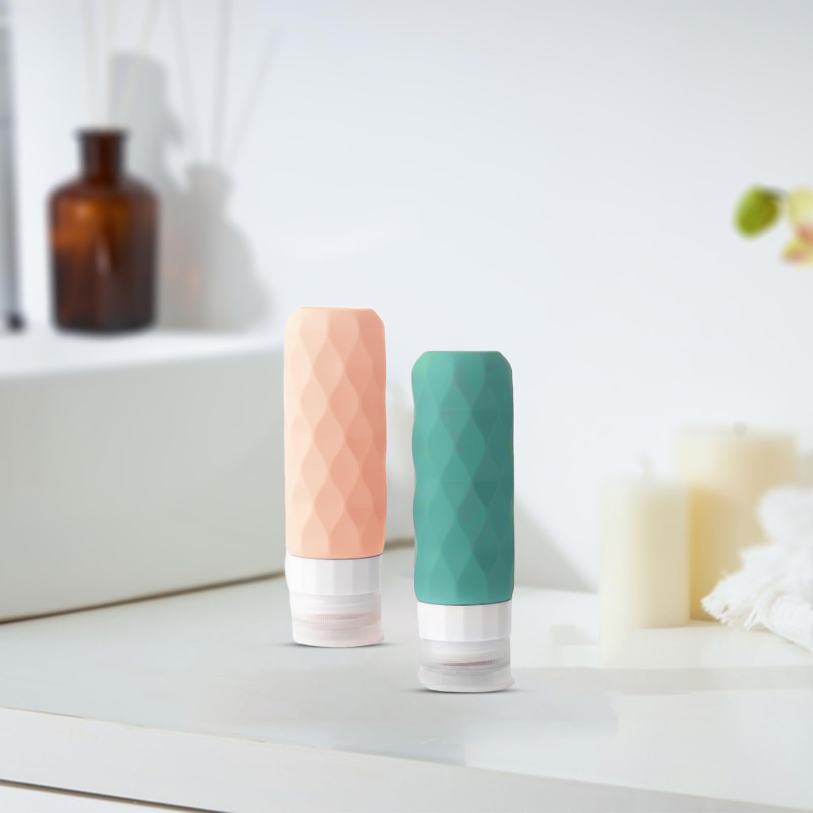 INSIME Silicone Travel Bottles for Toiletries - Leak Proof Refillable Containers for Shampoo, Lotion & Makeup | TSA Approved Travel Size Toiletry Kit | Perfect for Airplane Carry-on, Gym Bag & Vacation Essentials