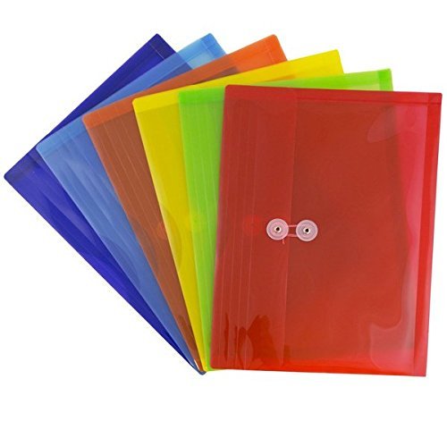 JAM PAPER Plastic Envelopes with Button Closure - 9.75x13 Inch - 12 Pack for Letters & Booklets