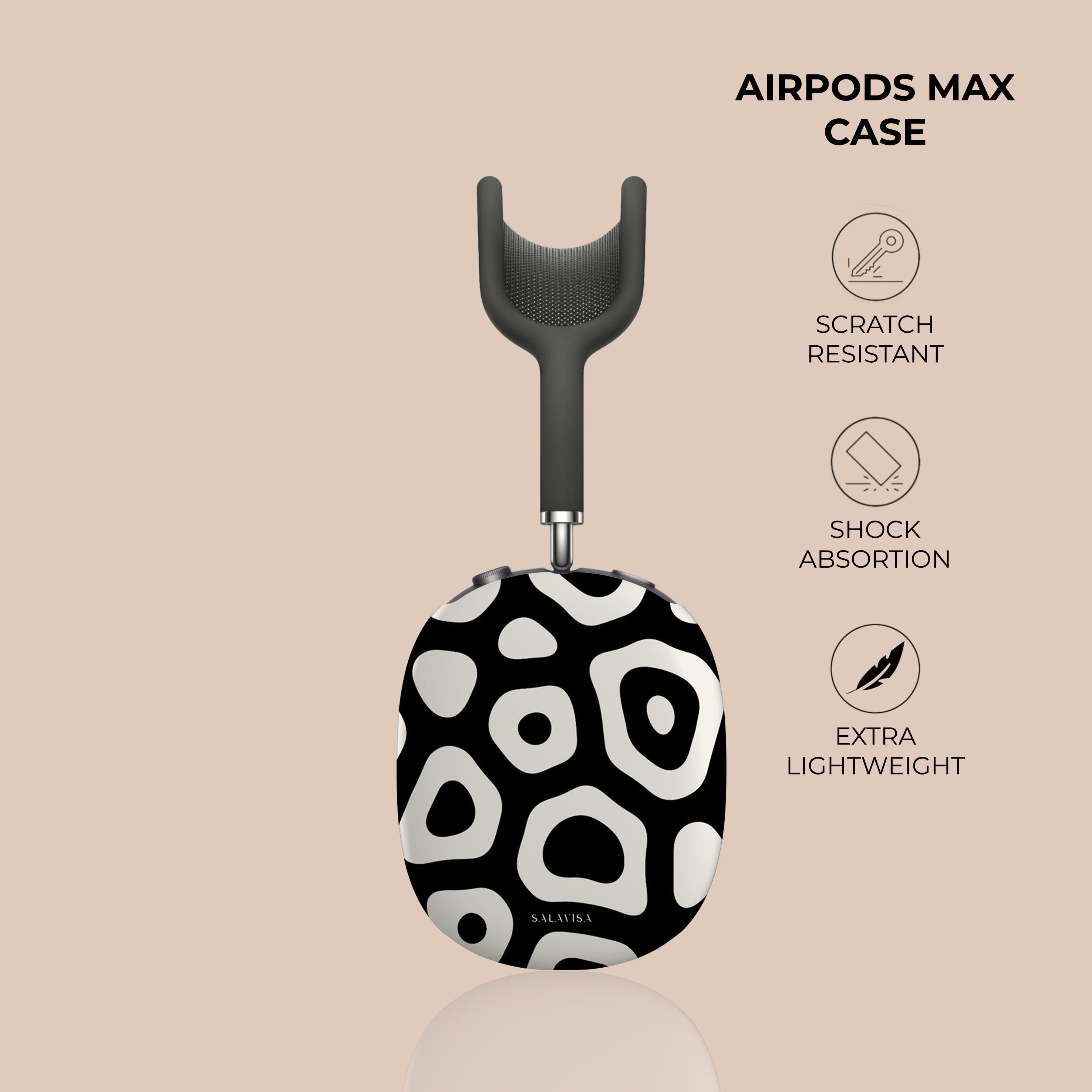 Premium Black & White Paws AirPods Max Protective Case - Cute Pet Design Cover for Apple AirPods Max Headphones - Perfect for Travel, Work & Daily Use