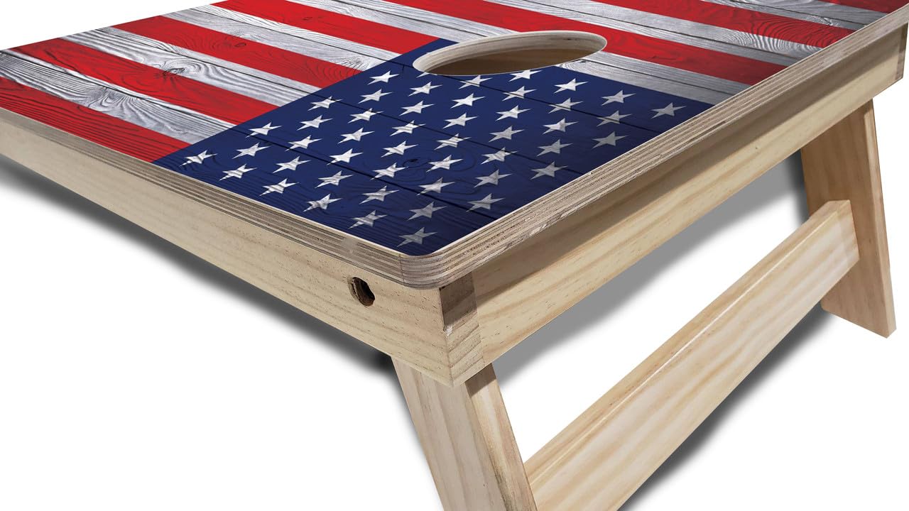 Premium Tournament-Grade Regulation Cornhole Boards Set with 8 Bean Bags & Carrying Case - 4'x2' LED Cornhole Toss Game for Tailgating, Backyard Parties, and Outdoor Events