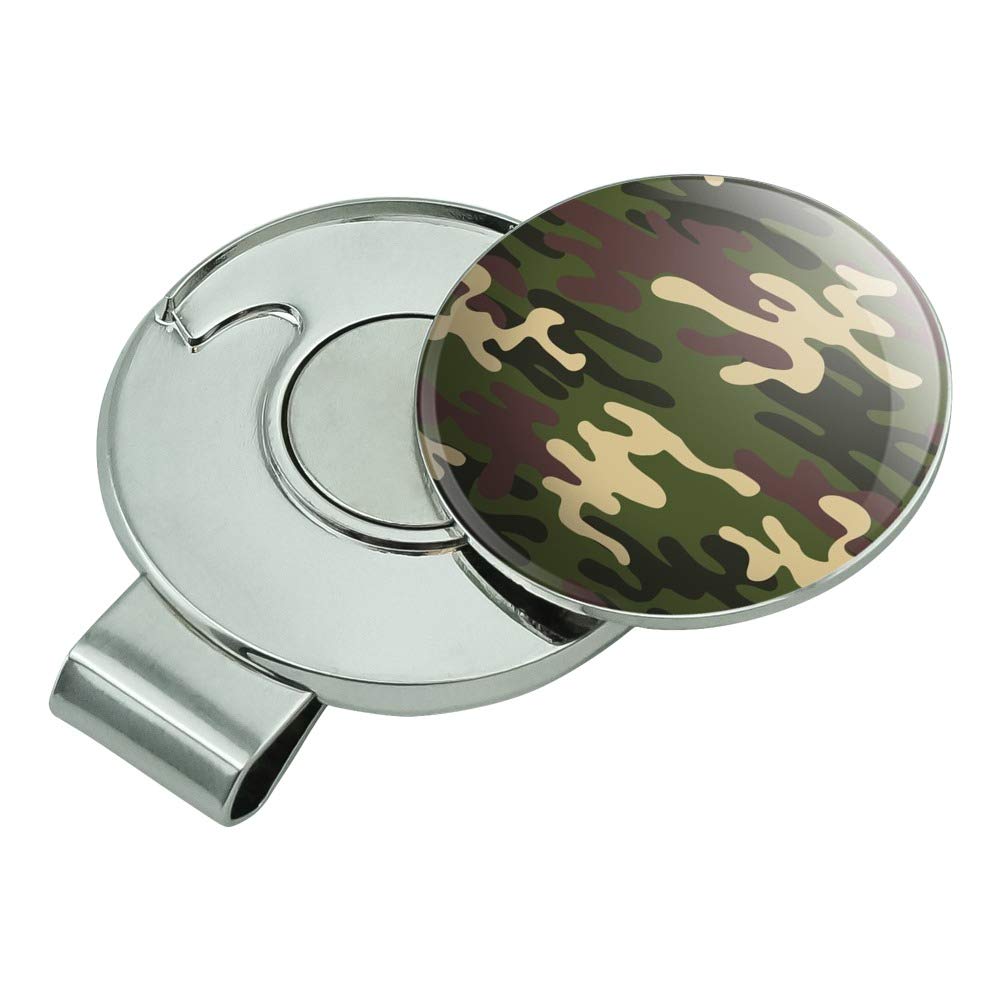 Green Camouflage Golf Hat Clip with Magnetic Ball Marker - Durable & Stylish Golf Accessories for Men & Women - Perfect for Golf Tournaments, Driving Range & Outdoor Sports