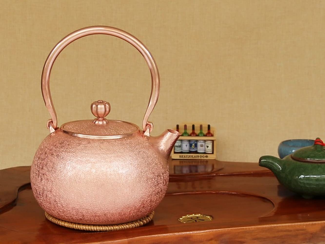 Handmade Pure Copper Tea Kettle - Traditional Stovetop Boiling Pot for Tea Brewing & Home Decor - Perfect for Tea Lovers, Gift Giving & Rustic Kitchen Style