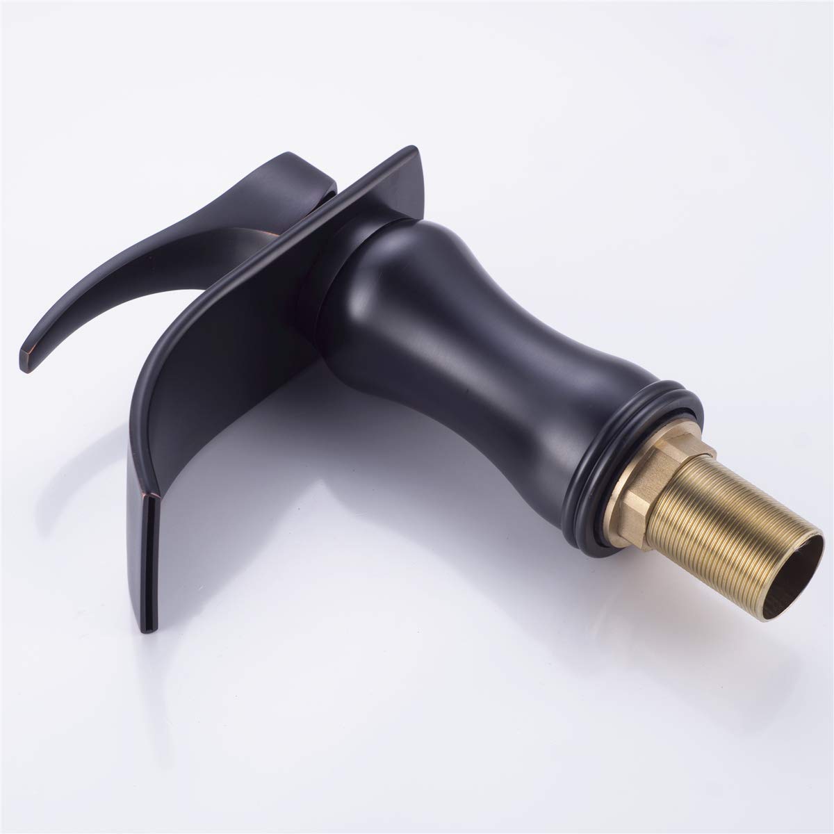 Waterfall Bathroom Sink Faucet - Single Handle Vessel Sink Mixer Tap with Pop-Up Drain in Oil Rubbed Bronze | Perfect for Modern Bathroom Vanities & Spa-Like Washbasins