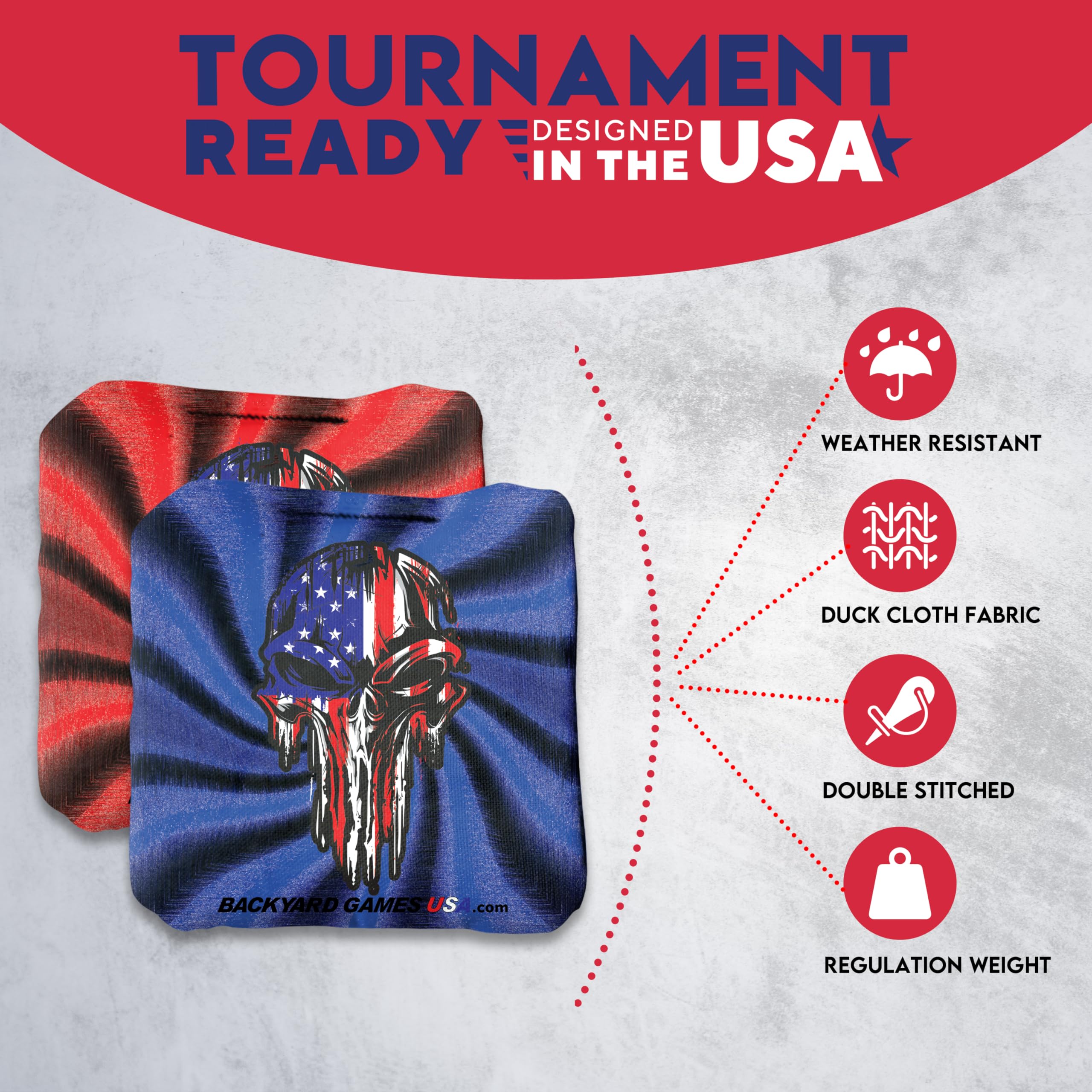 Pro Cornhole Bags Set of 8 - Tournament Regulation Bean Bags for Cornhole Game | Premium Slick & Stick Design | Made in USA | Perfect for Backyard Parties, Tailgating & Outdoor Events