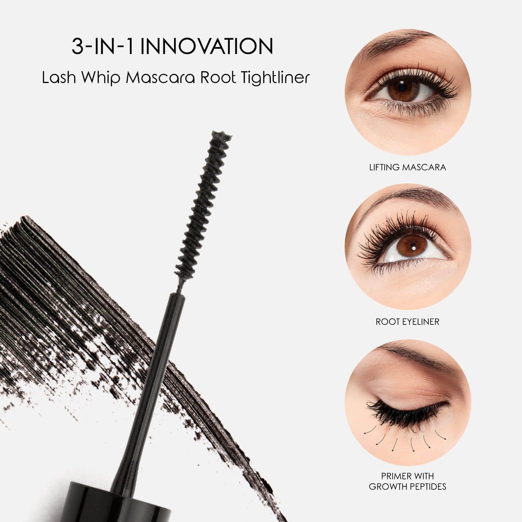 24Hr Waterproof Lash Whip Mascara with Micro Brush - Black Volumizing & Lengthening Mascara for Dramatic Eye Look - Perfect for Daily Wear, Parties & Special Occasions