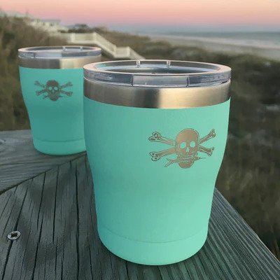 Calcutta Stainless Steel Double Wall Vacuum Insulated Tumbler 10oz (2 Pack) with Lid - Sea Foam Green | Hot & Cold Drink Cup for Office, Travel, Gym