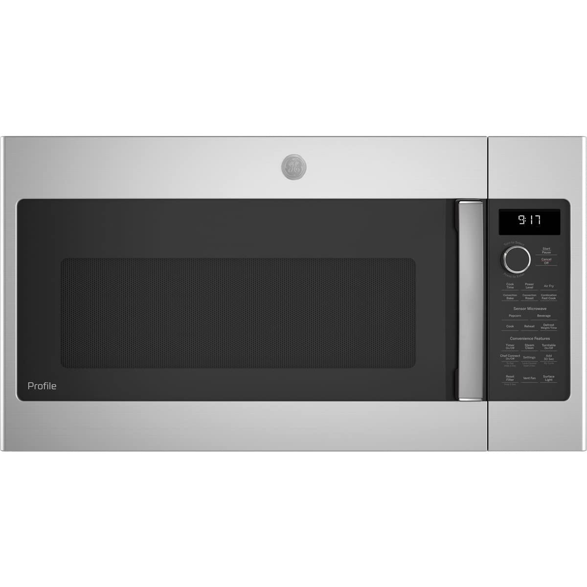 1.7 Cu. Ft. Stainless Steel Convection Over-the-Range Microwave Oven with Even Cooking - Perfect for Kitchens, Apartments & Small Spaces