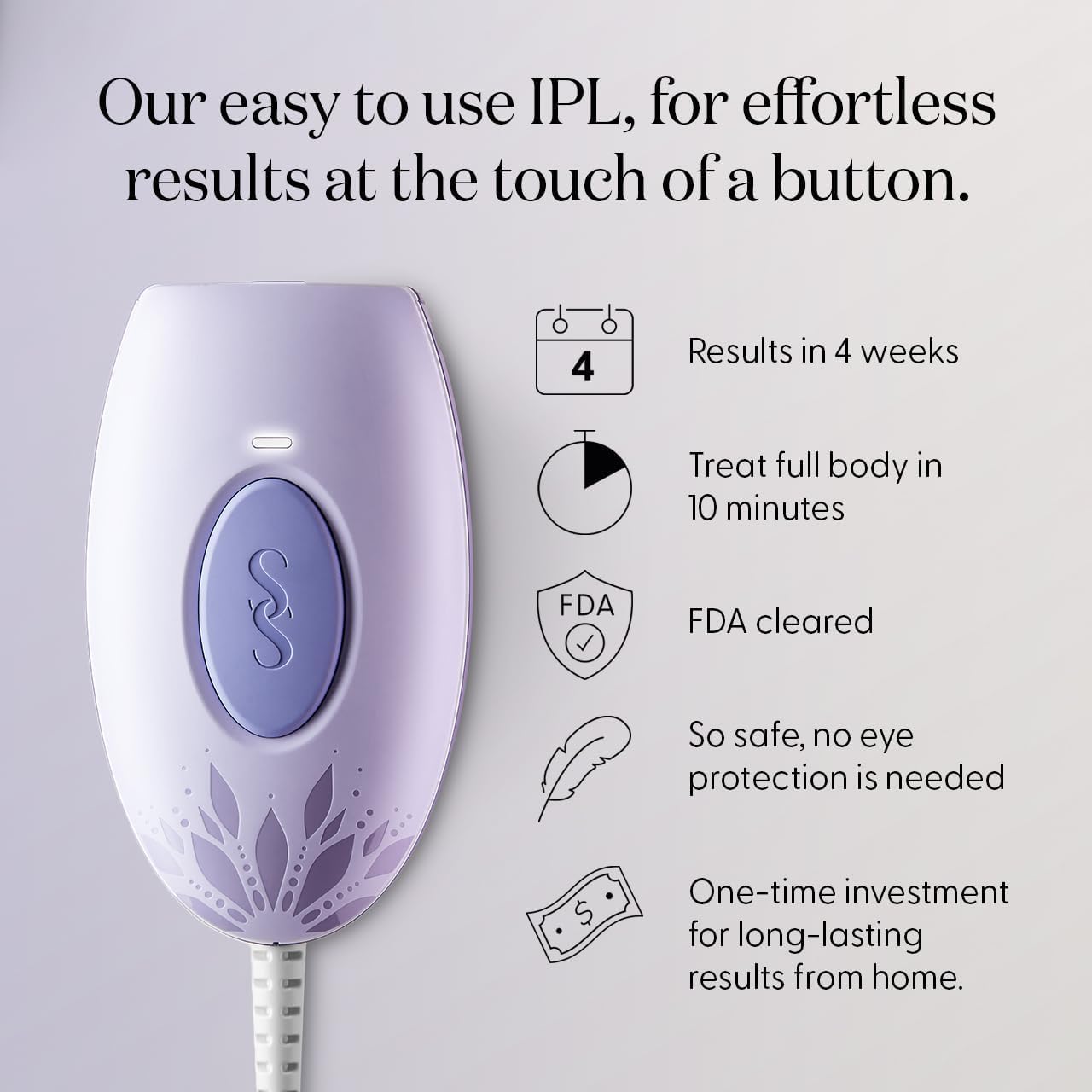 Smoothskin Pure Mini Lite IPL Hair Removal Device - Permanent Laser Hair Removal for Body, Face & Bikini Area with Lilac Case & Teddy Pouch | Painless At-Home Hair Remover Alternative to Salon Treatments | Perfect for Travel, Gifting & Personal Care Routine