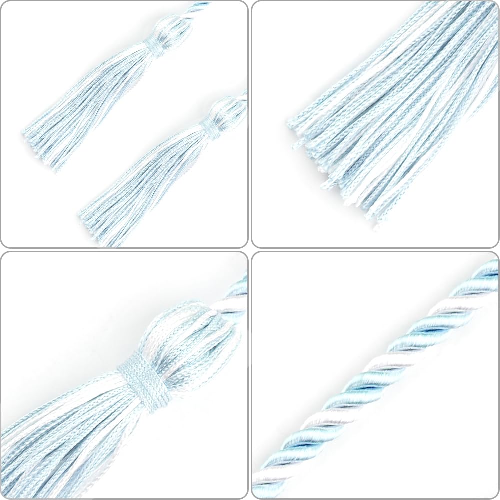 2025 Graduation Honor Cords - Light Blue & White Academic Achievement Cords with Tassel | Perfect for High School & College Graduation Ceremonies, Commencement Decorations & Student Recognition