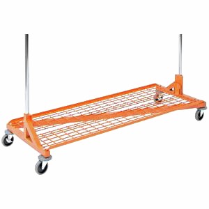 Orange Base Shelf for Z Racks - Heavy Duty Retail Display Shelf for Clothing Stores & Boutiques - Perfect for Organizing and Showcasing Apparel in Retail Spaces