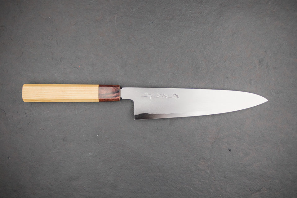 Premium Sakai Kikumori Yoshikazu Tanaka Shironiko Kasumi Gyuto 210mm Japanese Chef Knife - Perfect for Sushi, Sashimi & Precision Cutting in Professional Kitchens