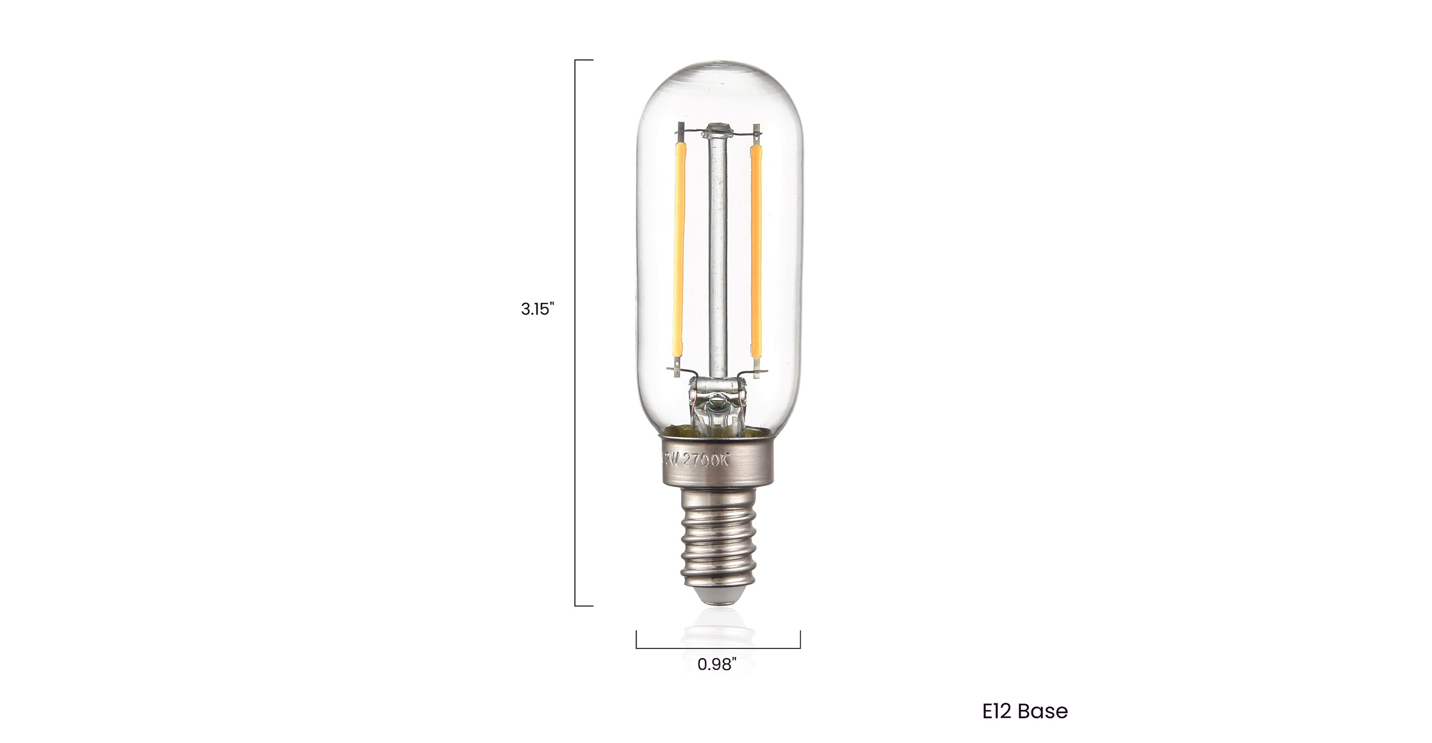 Dimmable T8 LED Filament Light Bulb - Vintage Edison Style, 60W Equivalent, E26 Base, Warm White 2700K - Perfect for Restaurants, Cafes and Home Decor