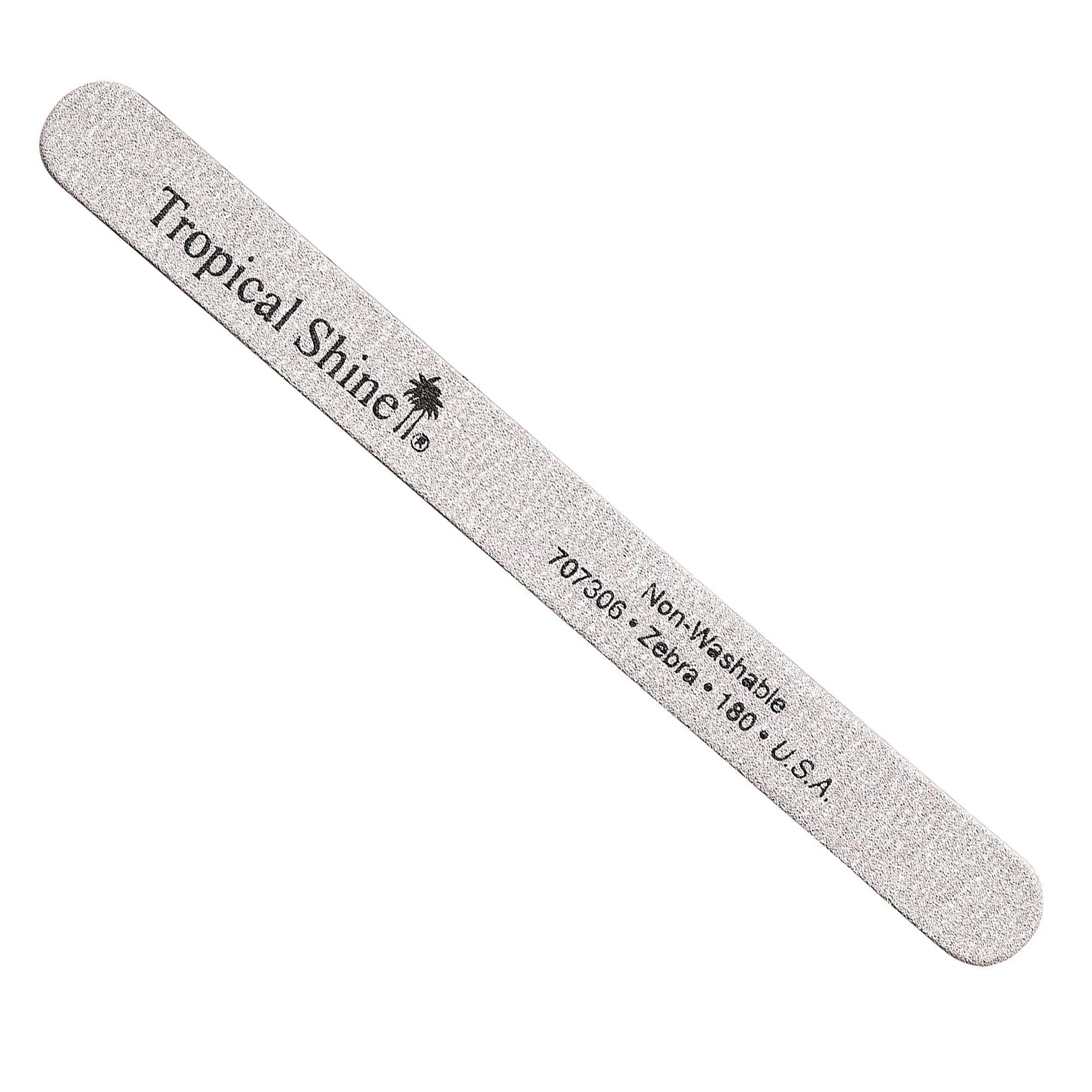 Tropical Shine 180 Zebra Nail File for Women - Medium Grit Manicure & Pedicure Tool - Perfect for Home, Salon & Travel Nail Care