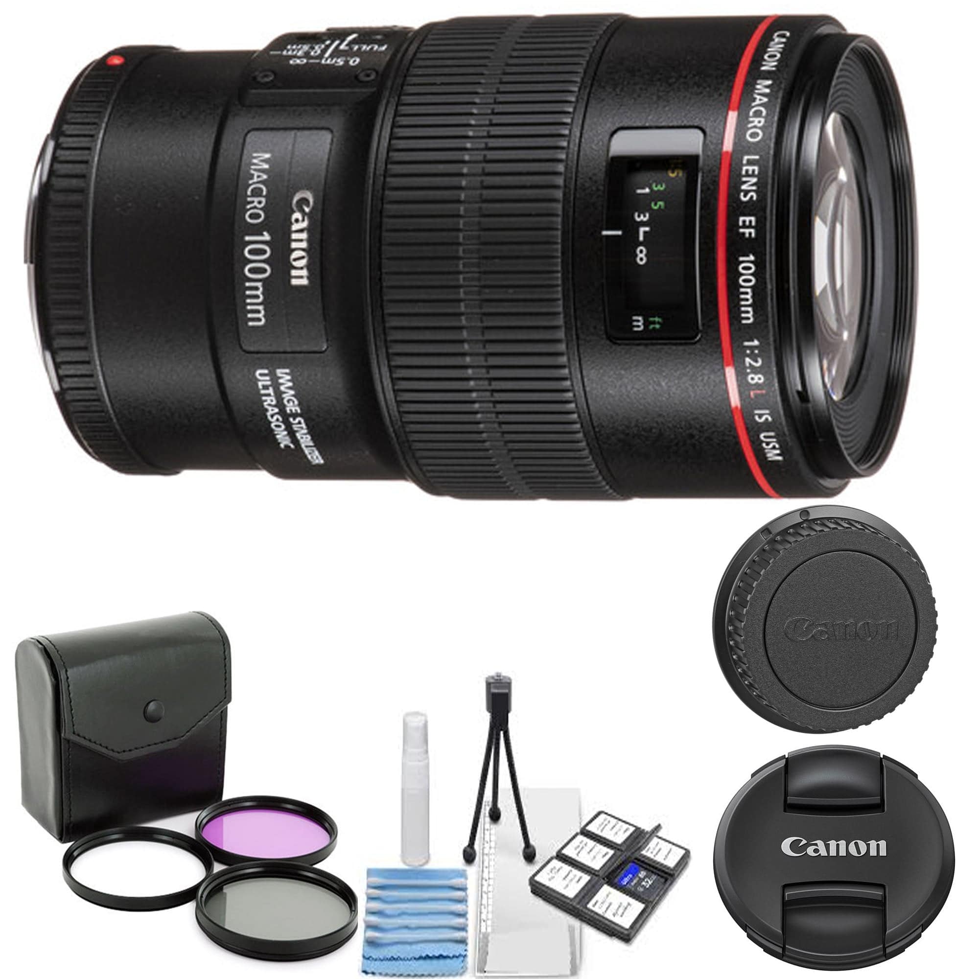 Canon EF 100mm f/2.8L Macro IS USM Lens with Starter Kit - Professional Macro Photography Lens for DSLR Cameras - Perfect for Product Photography, Nature Shots & Close-Up Portraits