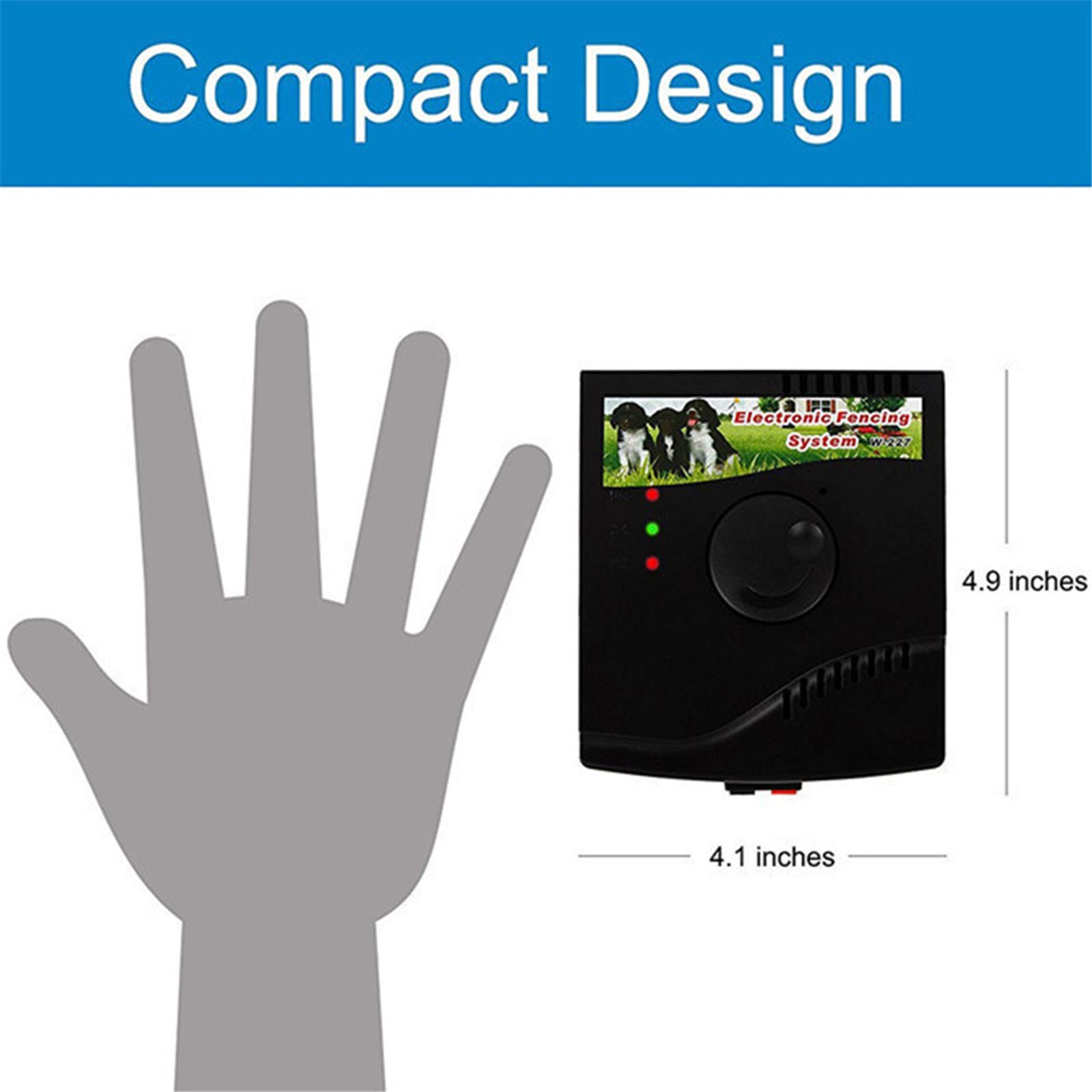 Underground Electric Dog Fence System - Waterproof Rechargeable In-Ground Pet Containment with Vibration, Shock & Tone Correction for Small, Medium & Large Dogs (3-Dog Kit) - Perfect for Backyard Safety & Dog Training