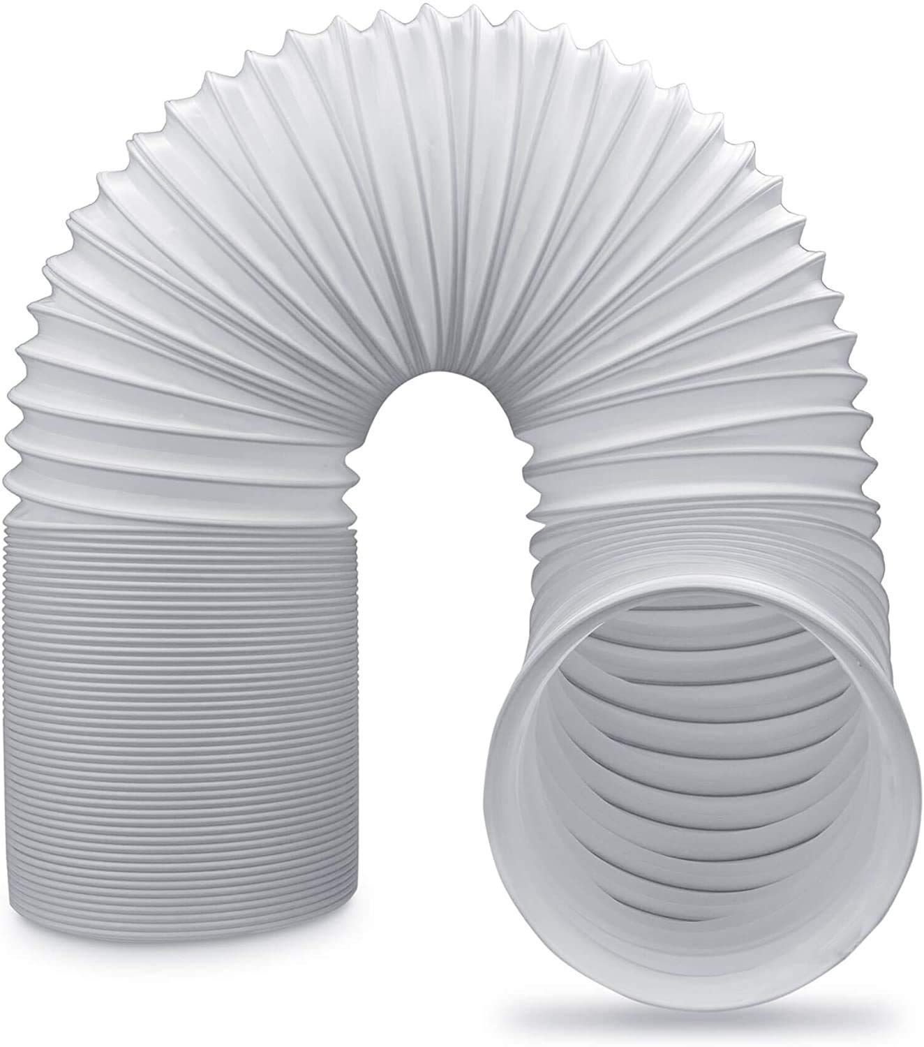 NewshijieCOb 5.1/5.9 Inch Portable Air Conditioner Exhaust Hose - White Vent Hose with Clockwise Thread & Window Kit Extension (150mm x 2m) for Home, Office, and RV Cooling
