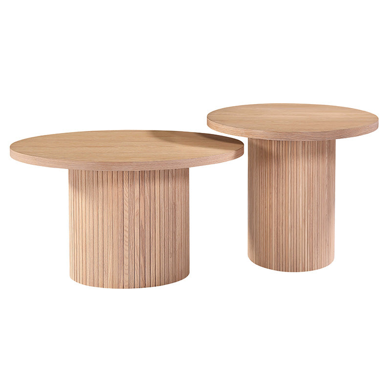 KENZI 80cm Oak Coffee Table - Modern Living Room Furniture for Home Decor & Small Space
