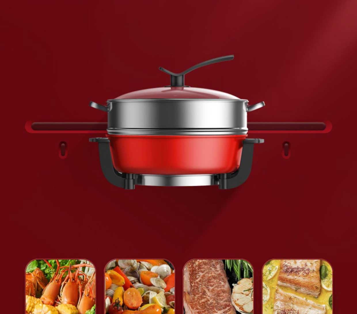 Nonstick Electric Griddle Skillet - 2-in-1 Divided Hot Pot & Frying Pan for Shabu Shabu, Korean BBQ, and Stir Fry - Fast Heating Countertop Cooking Appliance for Home Kitchen and Party Entertaining