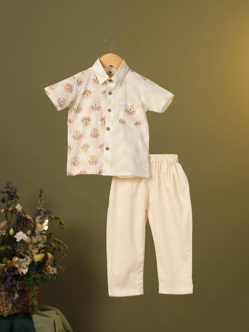 Pre Order Boys Floral Shirt Set - Soft Skin-Friendly Fabric for Casual Wear & Special Occasions