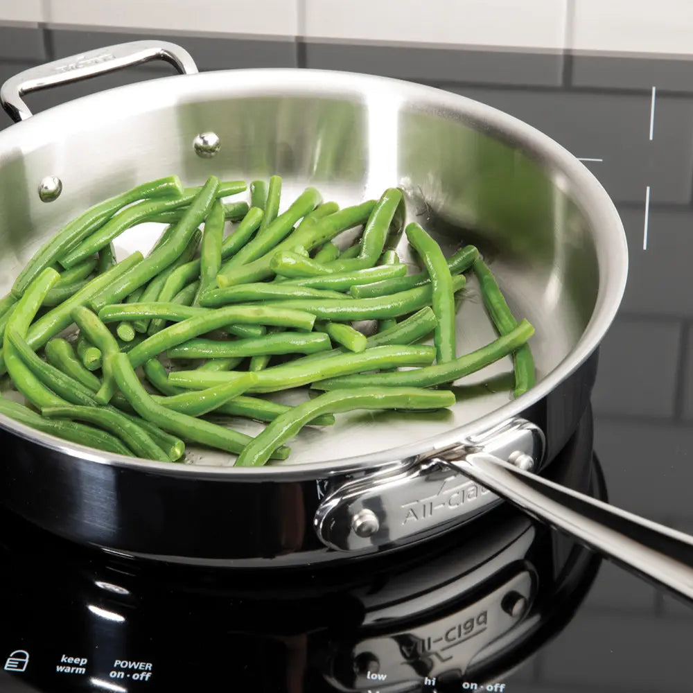 All-Clad 3 Quart D5 Stainless Steel Polished Steamer Set with Lid - Premium Cookware for Healthy Vegetables, Seafood & Dumplings | Induction Compatible, Dishwasher Safe