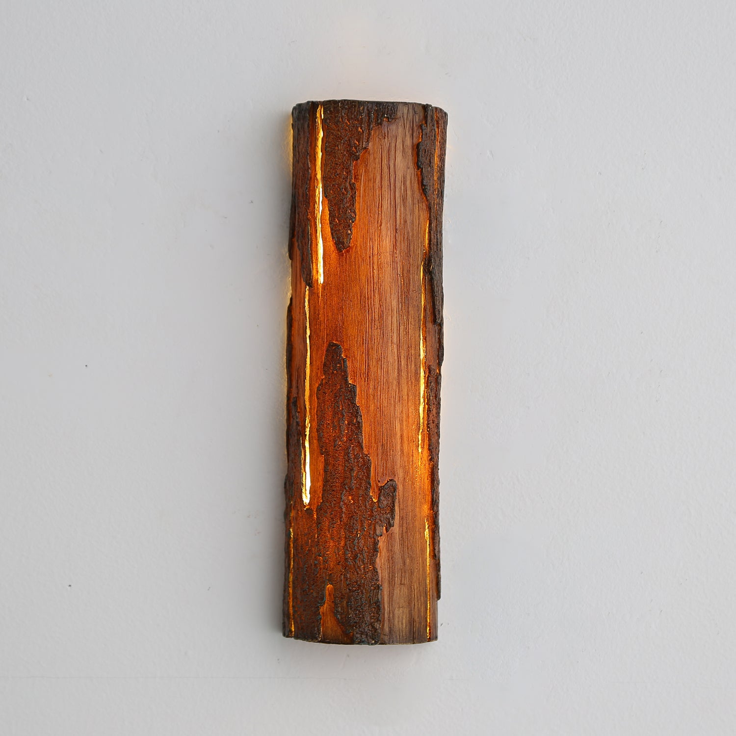 Broken Bark Wall Light - Rustic Wooden Sconce for Bedroom, Living Room & Outdoor Decor | Energy-Efficient LED Lighting Fixture