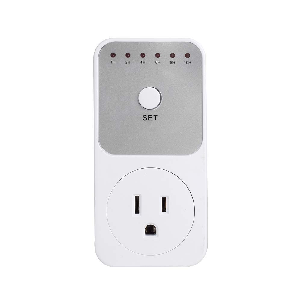 WEIRUO 1-10 Hours Countdown Timer Switch with Grounded Pin - Energy Saving Plug Socket for Home Appliances, Christmas Lights & Indoor Electronics (White)