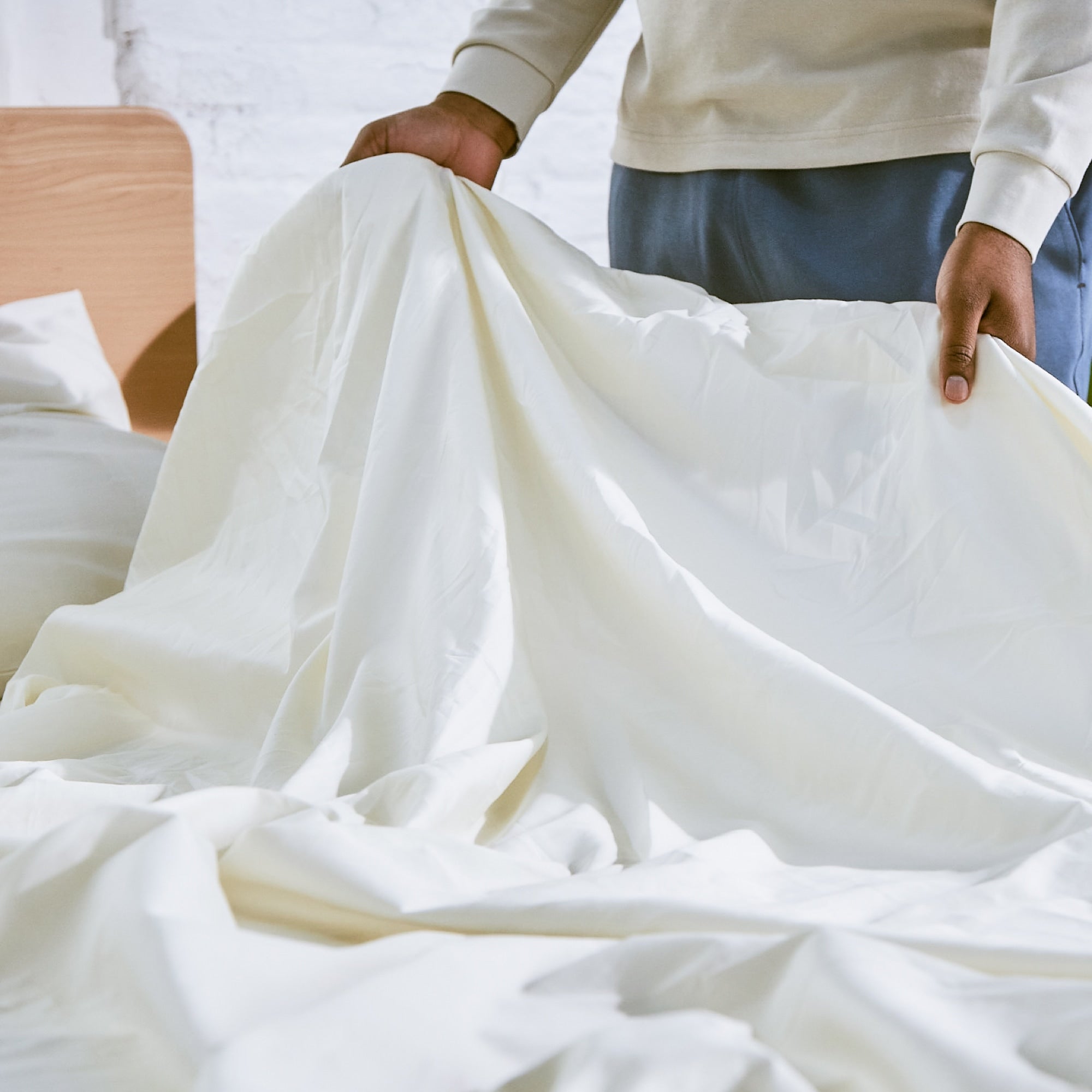 Organic Percale Cotton Sheets 270 Thread Count - Breathable & Soft Bedding for All Seasons - Perfect for Master Bedroom, Guest Room & Dorm