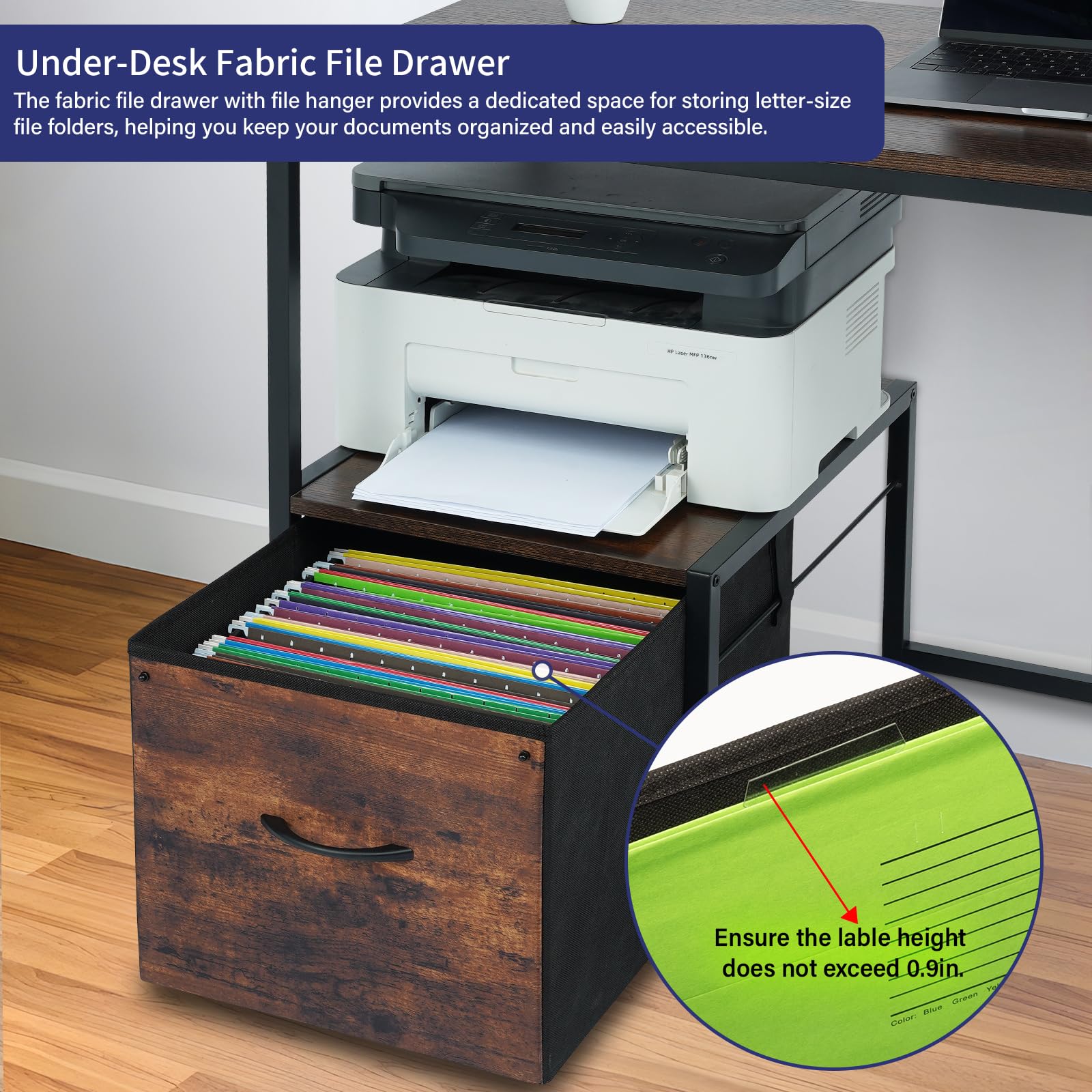 TOPSKY L-Shaped Corner Desk with 18.9