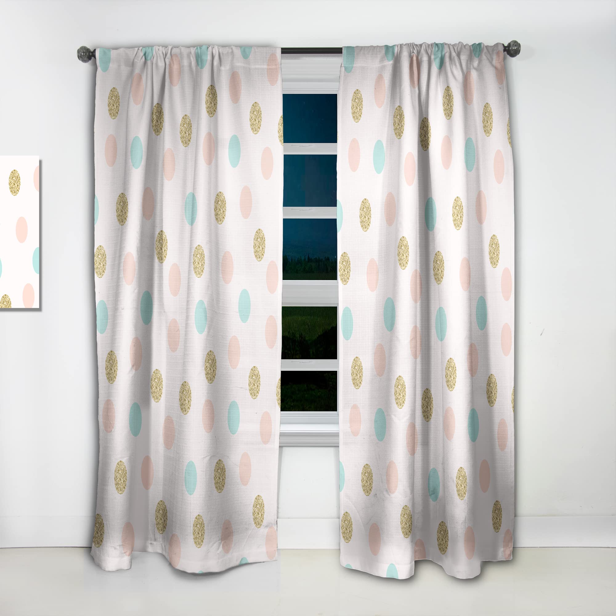 DesignQ Gold Chic Design III Thermal Insulated Curtains - Single Panel 52x108 Inches - Elegant Drapes for Bedroom & Living Room - Perfect for Energy Saving & Light Control