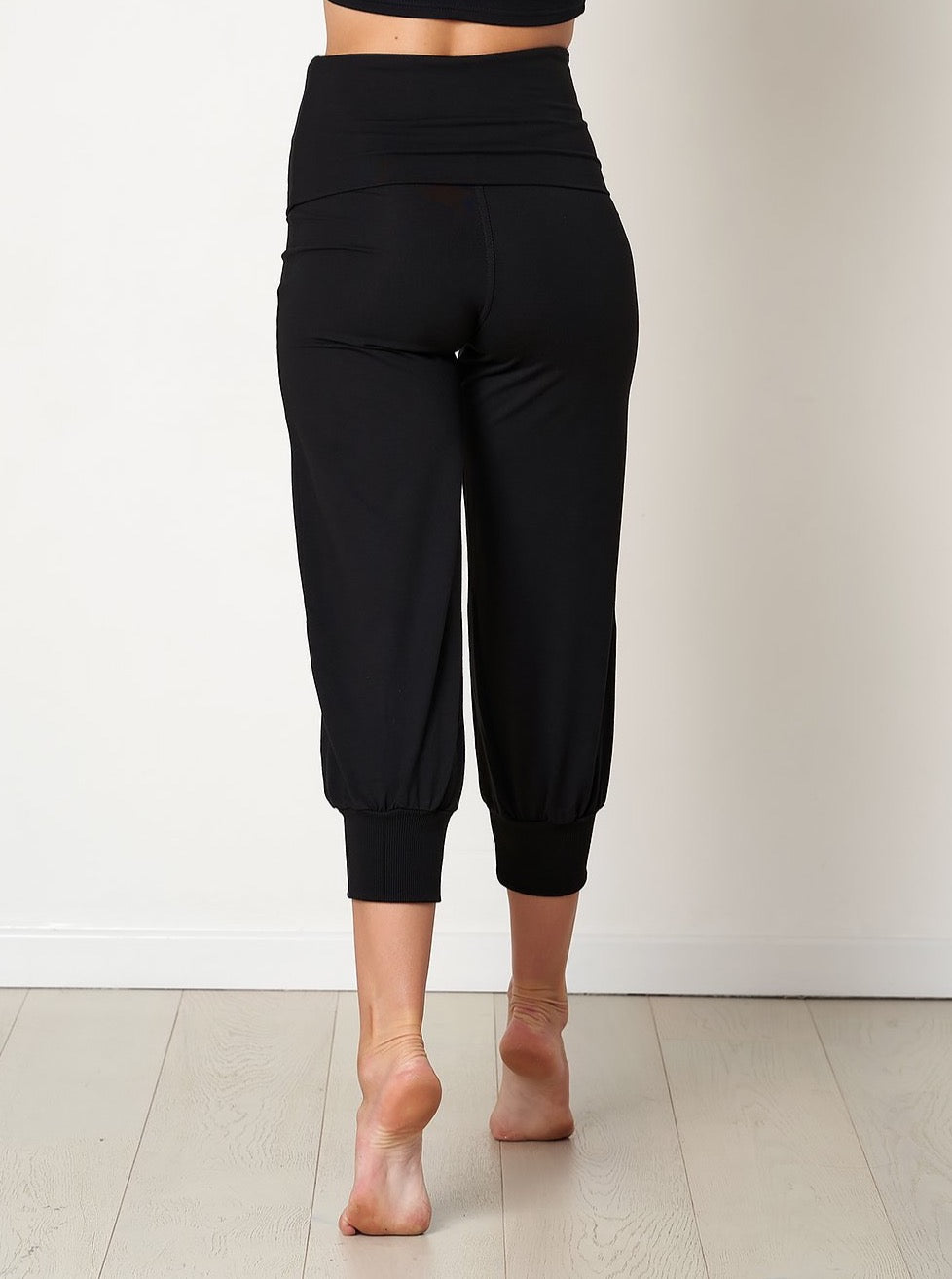 Gossypium Aspire Cropped Harem Pants - Black | Women's Casual Lounge Pants for Yoga, Home & Travel