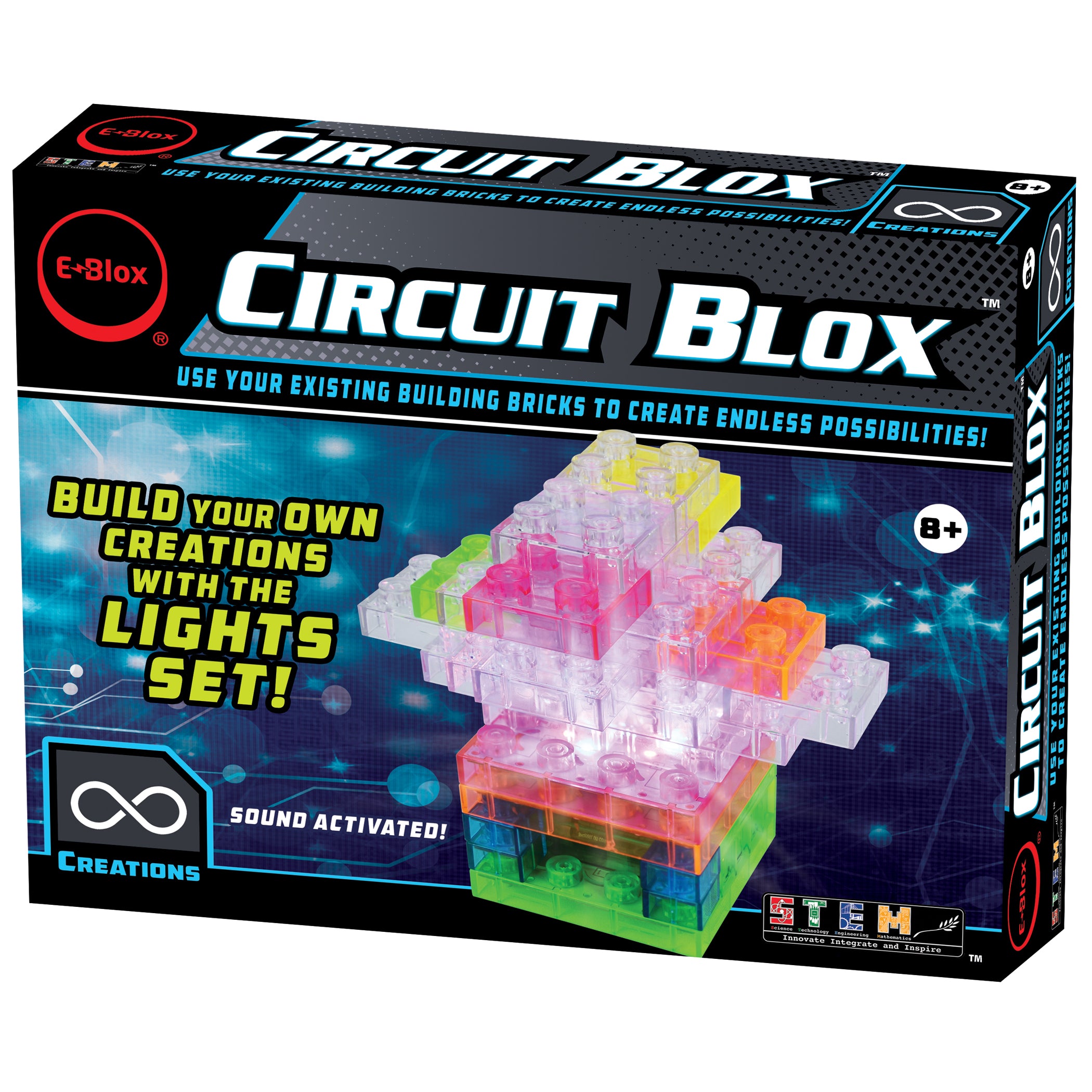 E BLOX Circuit Blox Lights Starter Set - STEM Educational Building Blocks Toy for Kids | Learn Electronics & Circuits | Perfect for Classroom, Homeschool & Science Projects
