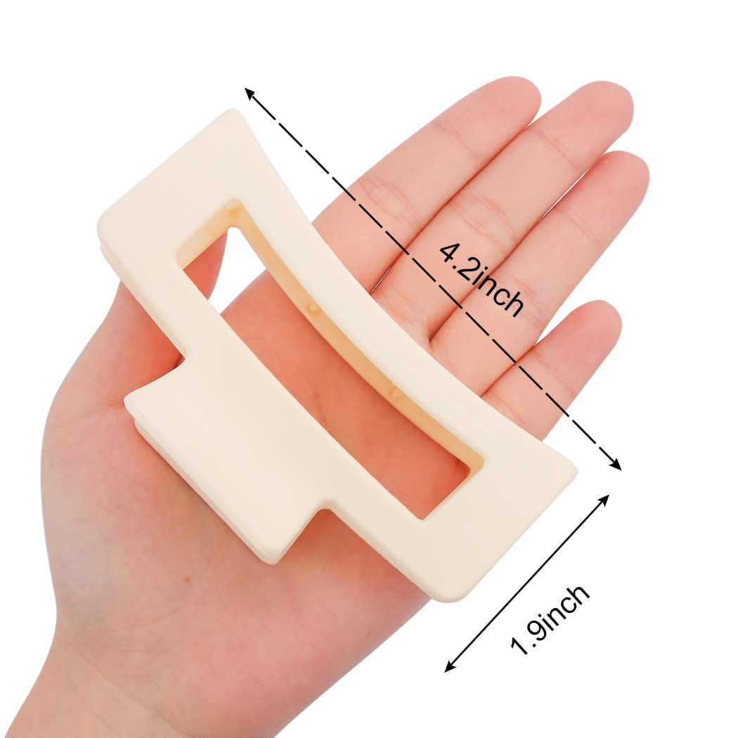 ALIBA COLLECTION 4-Piece Matte Hair Claw Clips Set for Thick Hair - Neutral Hair Accessories with Strong Hold (Multicolor) - Perfect for Updos, Ponytails & Everyday Styling