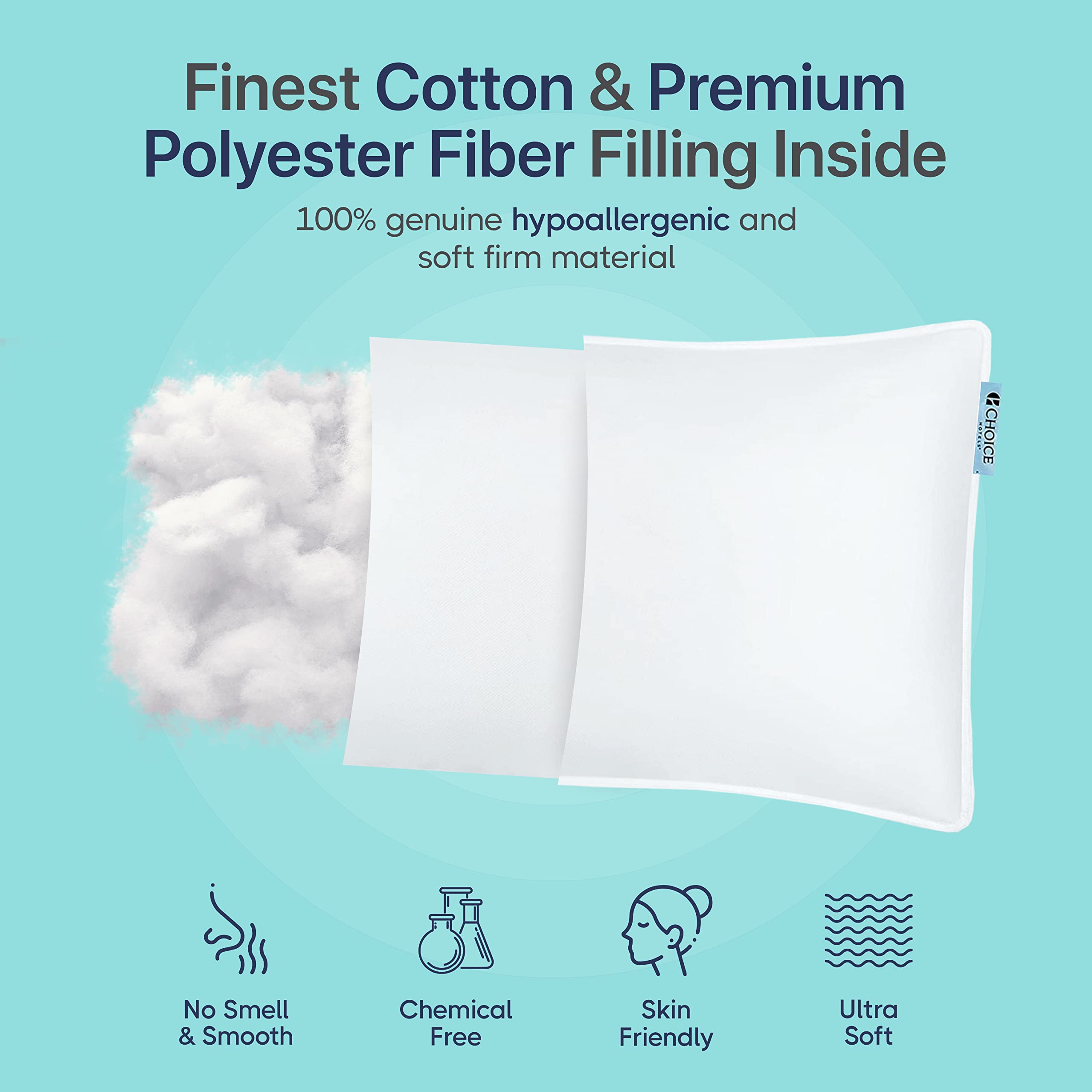 **Luxury King Size Pillow 20x36 Inch - Firm Hotel Pillow for Side Sleepers & Sound Sleep, Made in USA - Includes 1 White Pillowcase (Perfect for Hotels, Home, & Travel)**