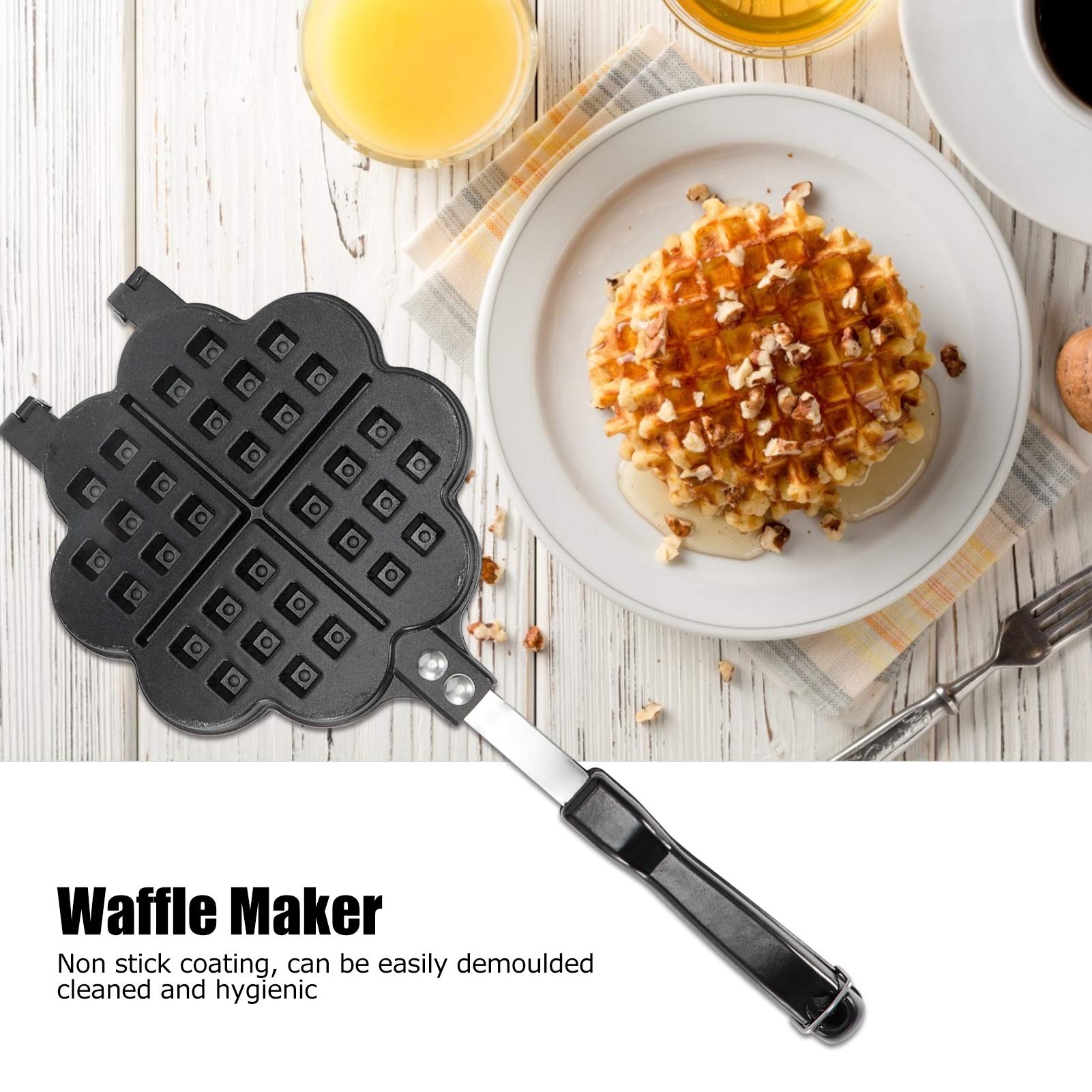 Mini Waffle Maker - Non-Stick Waffle Iron with Cool-Touch Handle for Breakfast, Lunch & Snacks - Easy to Clean - Perfect for Home, Dorm & Office Use