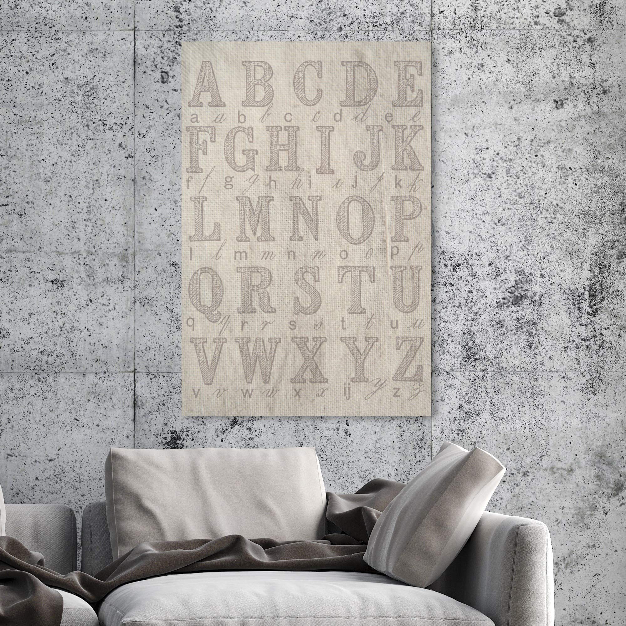 Oliver Gal Artist Co. 'La Cursive' Wall Art Canvas Print - 24x36 Inch Typography Quote Decor for Kids Room & Nursery - White & Gray Modern Children's Bedroom Decor | Perfect for Baby Shower Gifts & Playroom Wall Art