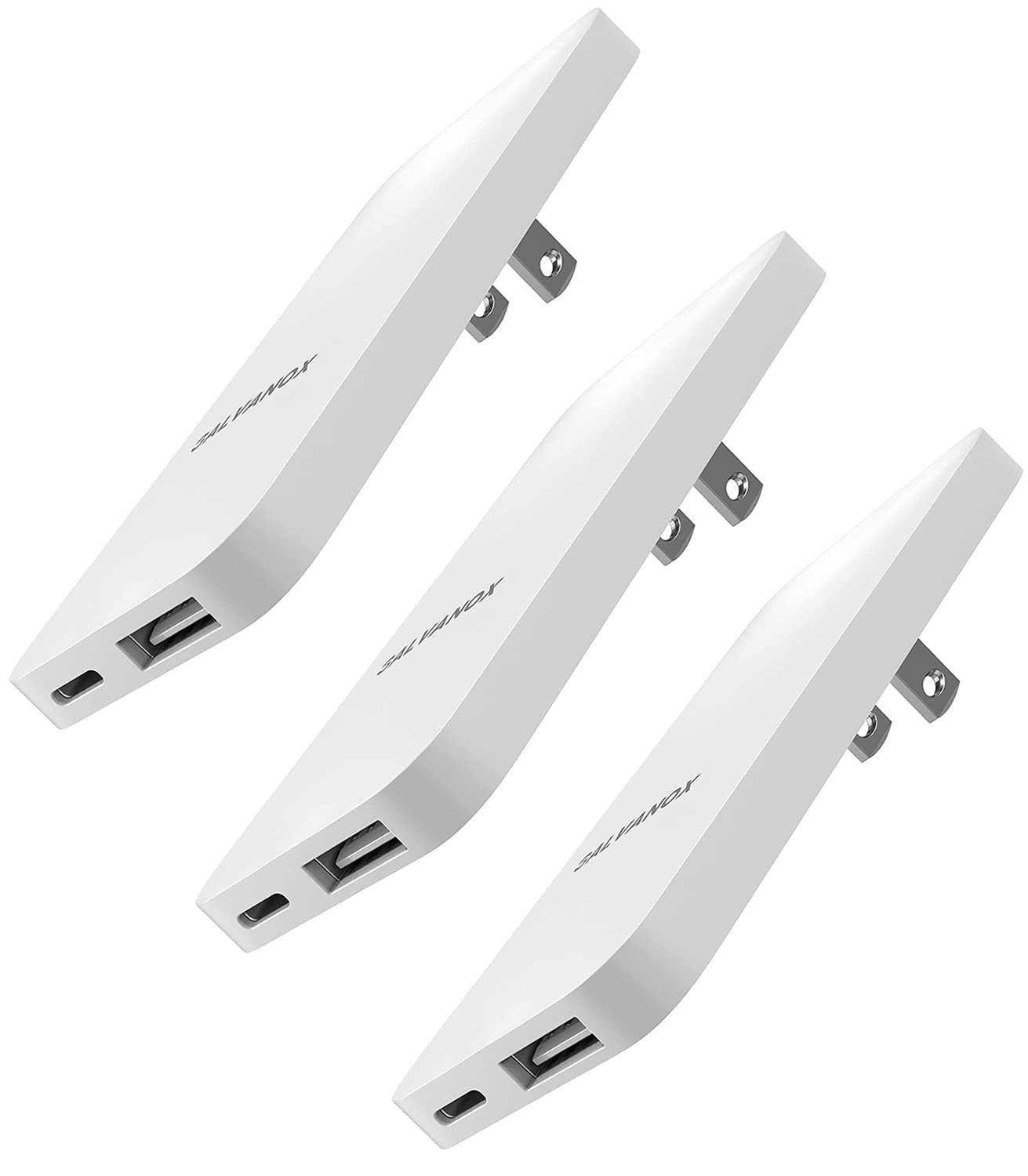 3-Pack Ultra Slim 20W Fast Wall Charger with Dual USB-C & USB-A Ports - Compatible with iPhone 16/15/14/13 Pro/Max & Samsung Galaxy - Foldable Prongs for Travel & Home Use
