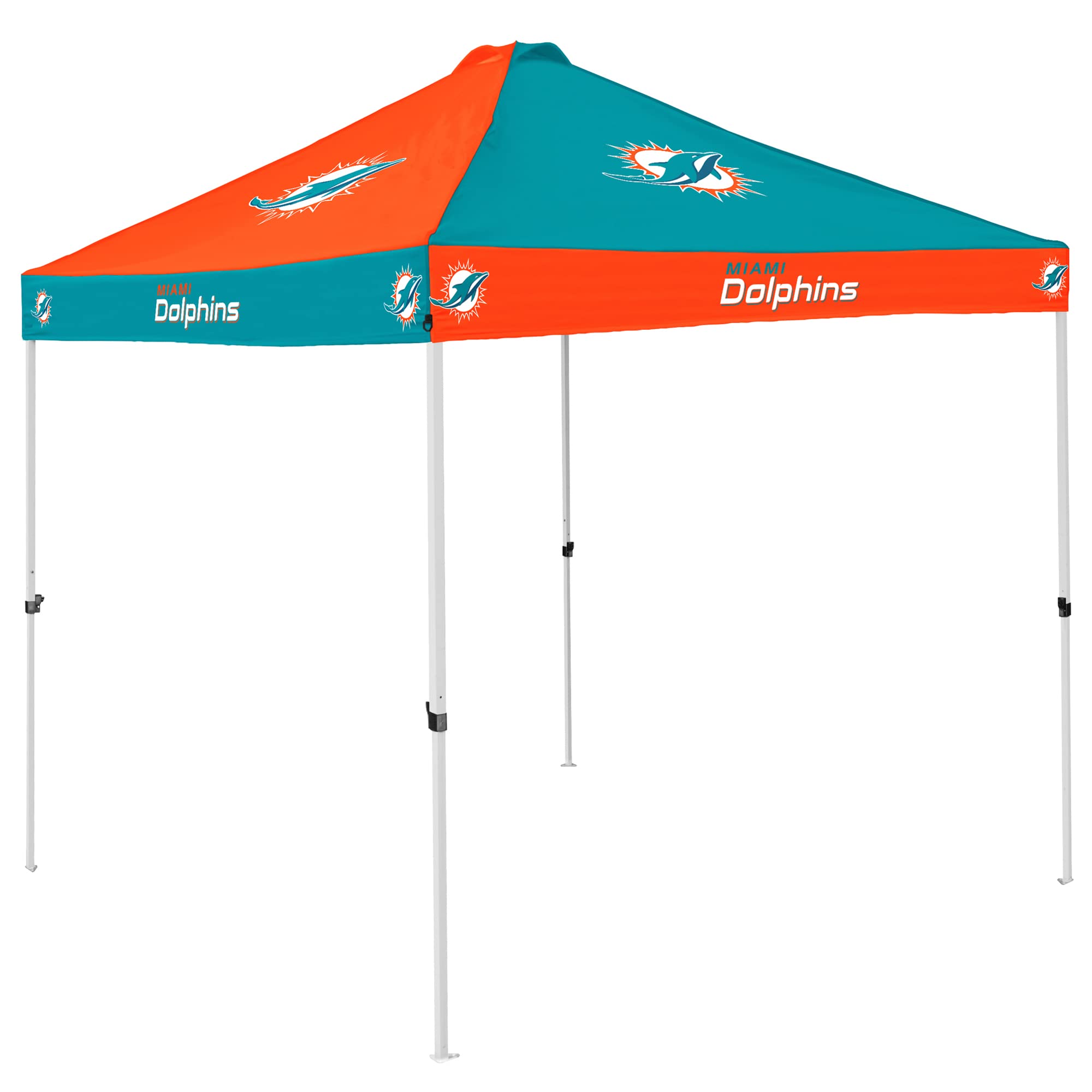 Miami Dolphins Checkerboard Canopy - Official NFL Team Logo Outdoor Tent for Tailgating, Beach, Camping & Backyard Parties