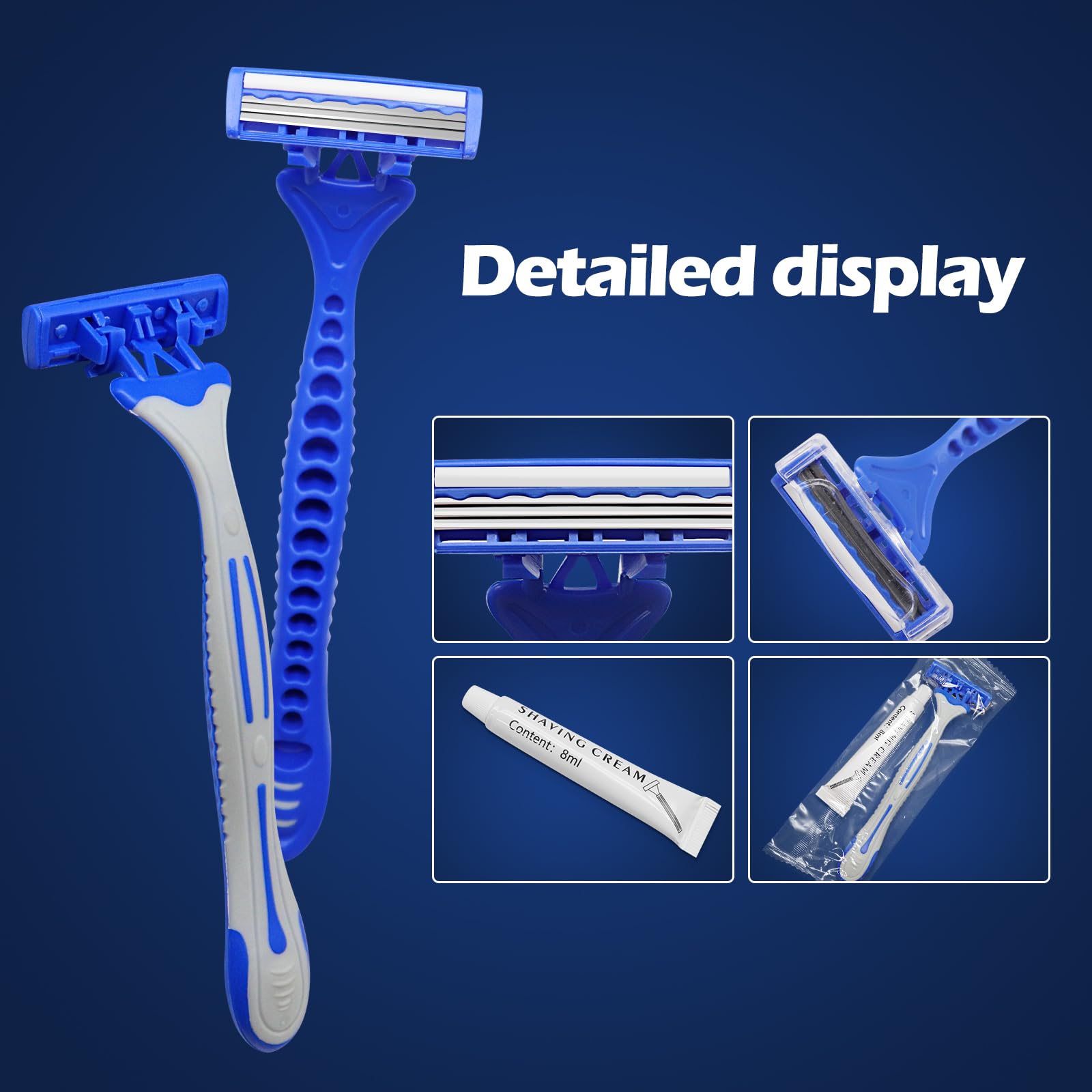 300 Pack Kheoxusa 3-Blade Disposable Razors - Individually Wrapped Triple Blade Shavers for Men & Women | Perfect for Travel, Hotels, Airbnb, Gyms, Shelters & Personal Hygiene Care