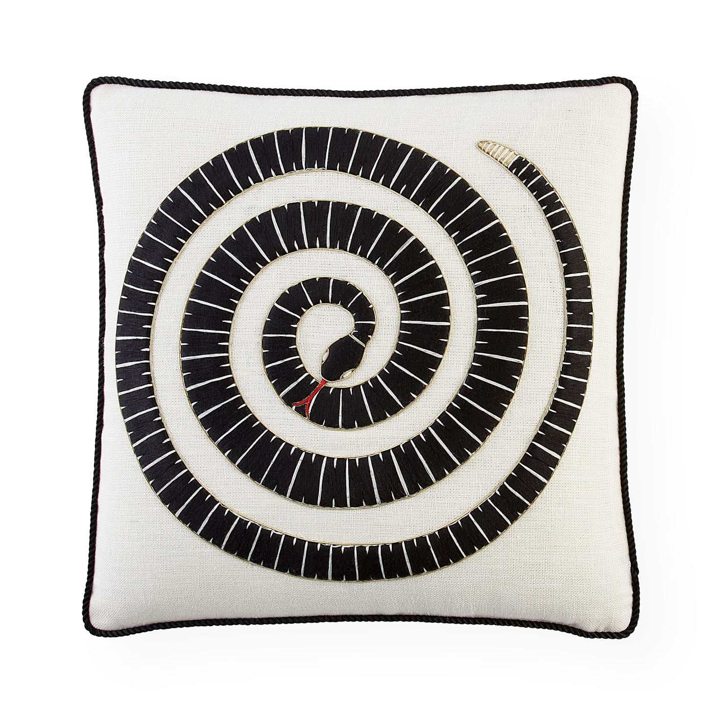 Eden Coil Embroidered Decorative Throw Pillow Cover - Boho Chic Home Decor for Sofa, Bed, Couch - Perfect for Living Room, Bedroom & Nursery