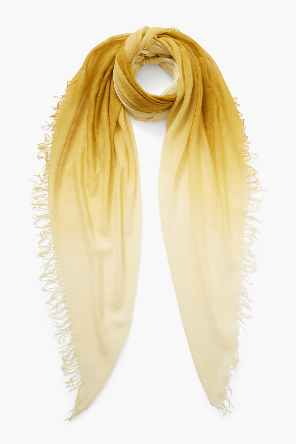 Luxury Cashmere Silk Scarf - Soft Green Sulphur Dip Dyed Wrap for Women | Perfect for Winter Fashion, Office Elegance & Gift Giving